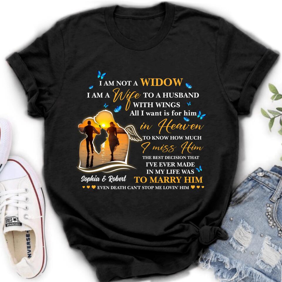 Personalized Couple Shirt - Memorial Gift Idea For Couple - I Am A Wife To A Husband With Wings