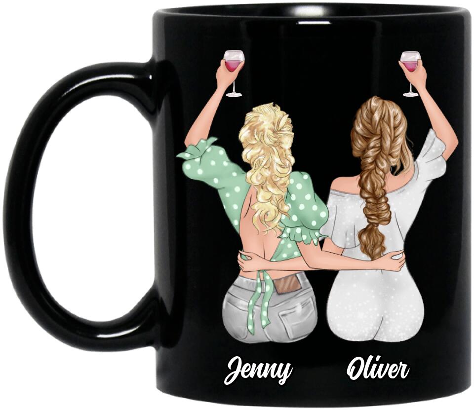 Personalized Friends Mug - Up to 4 Friends - Gift Idea For Friends/Besties - I Feel So Lucky My Friend Is You