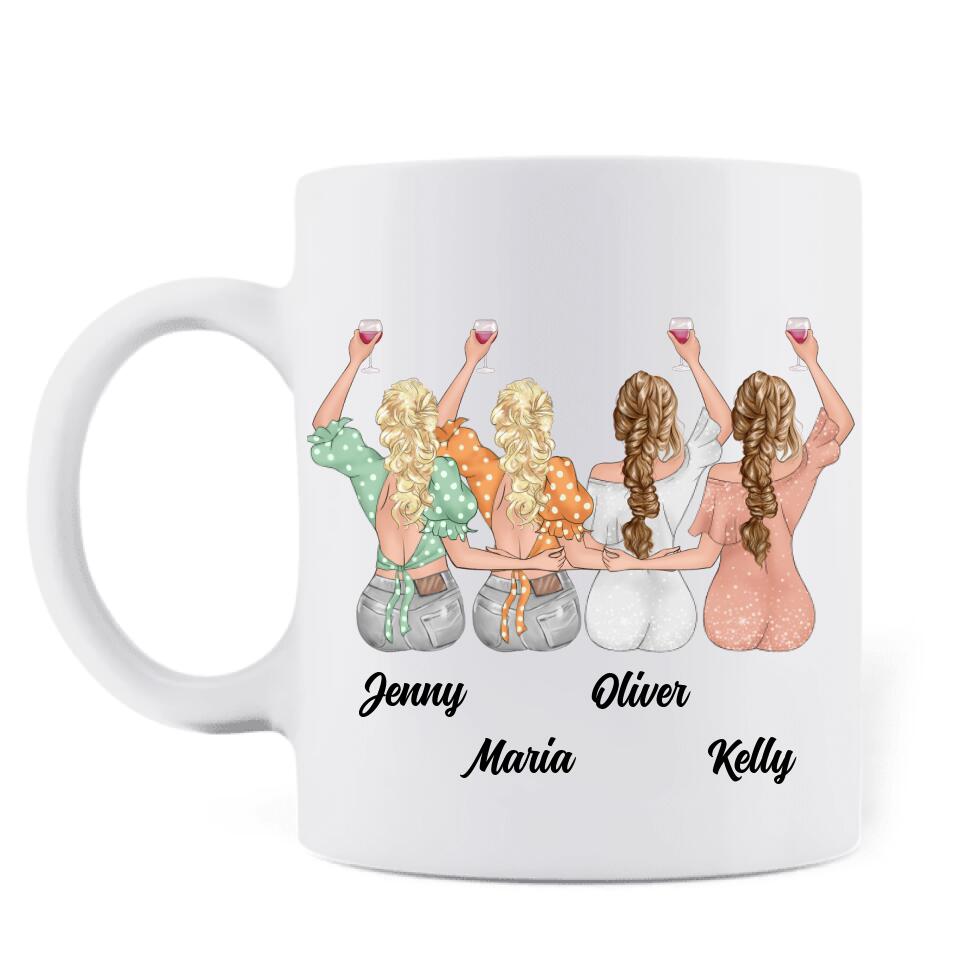 Personalized Friends Mug - Up to 4 Friends - Gift Idea For Friends/Besties - I Feel So Lucky My Friend Is You