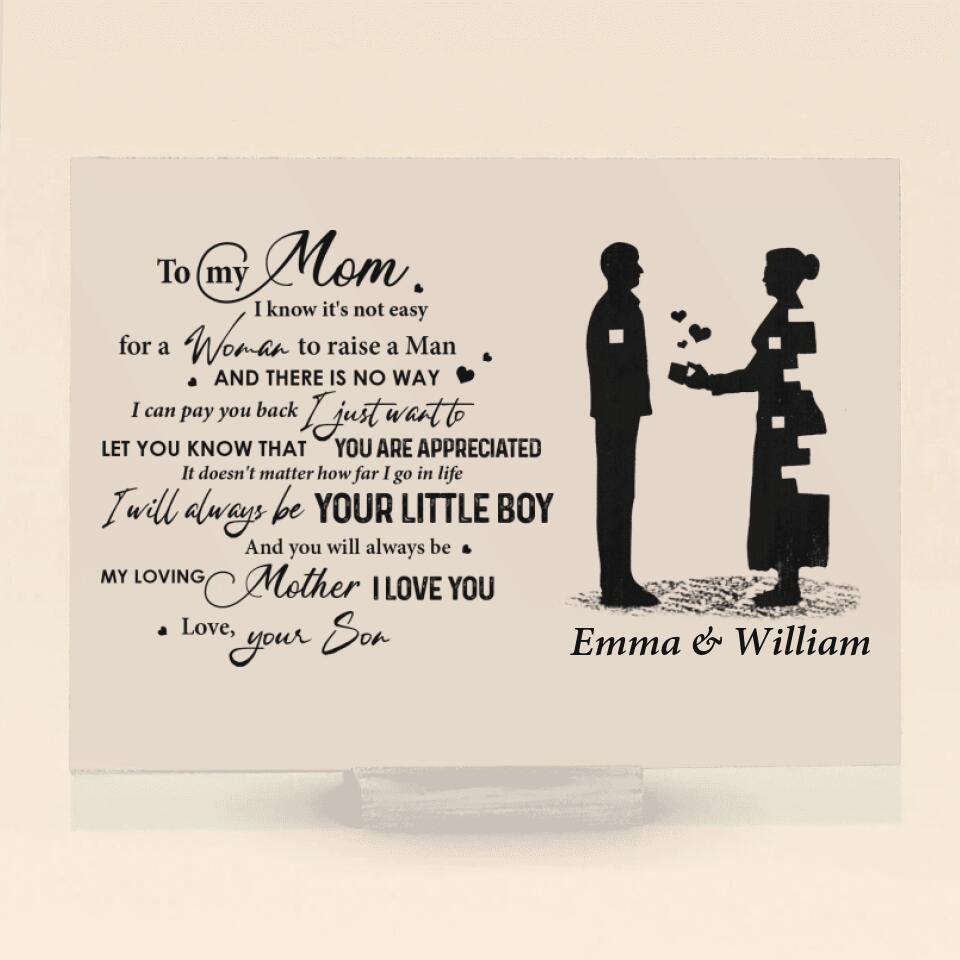 Personalized Mom And Son Acrylic Plaque - Gift Idea For Mother's Day - To My Mom