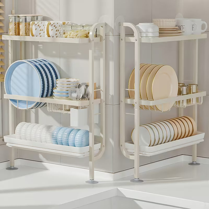 Vertical Tableware Dish Rack with Detachable Drain Tray