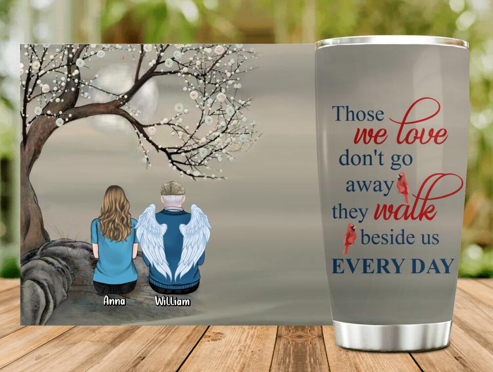 Custom Personalized Memorial Family Tumbler - Memorial Gift For Family - Up to 4 People - Those We Love Don't Go Away