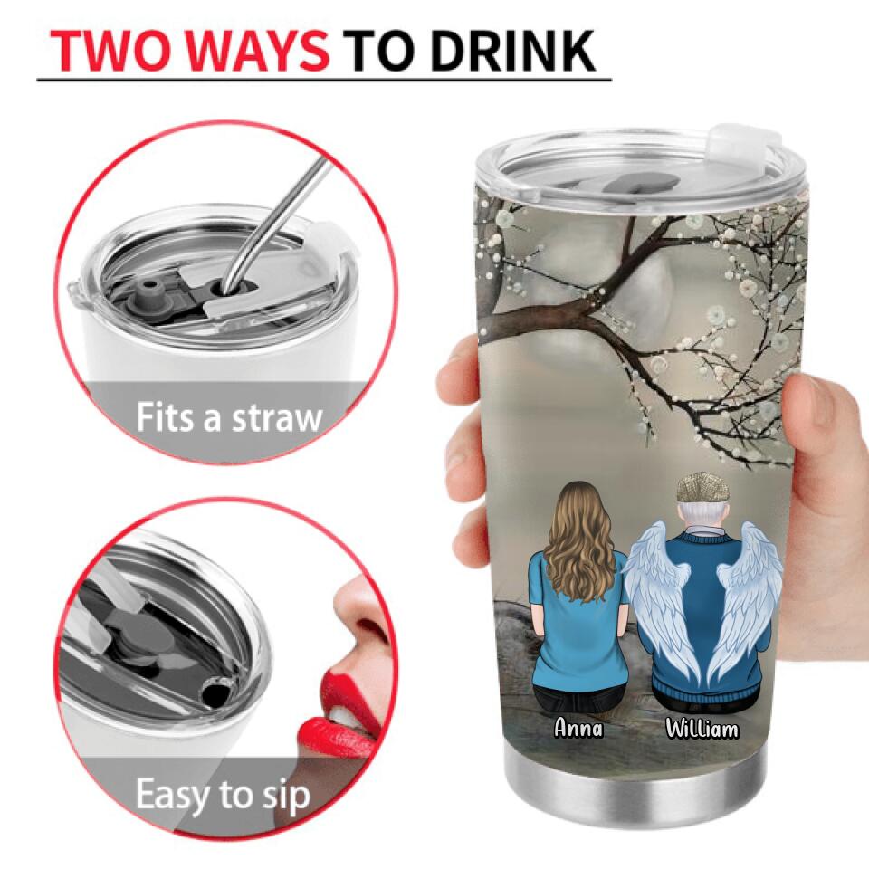 Custom Personalized Memorial Family Tumbler - Memorial Gift For Family - Up to 4 People - Those We Love Don't Go Away