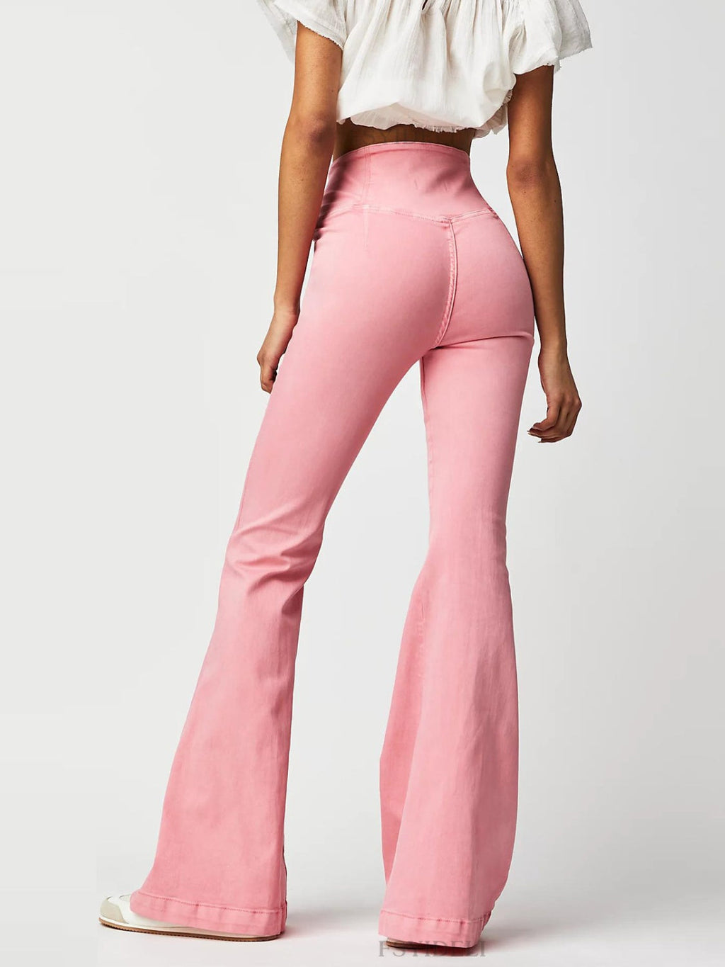 Asymmetric Waist Flare Jeans | High Rise Bohemian Denim