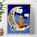 Personalized Memorial Rabbit Poster - Up to 4 Rabbits - Memorial Gift For Rabbit Lovers - I Love You To The Moon & Back