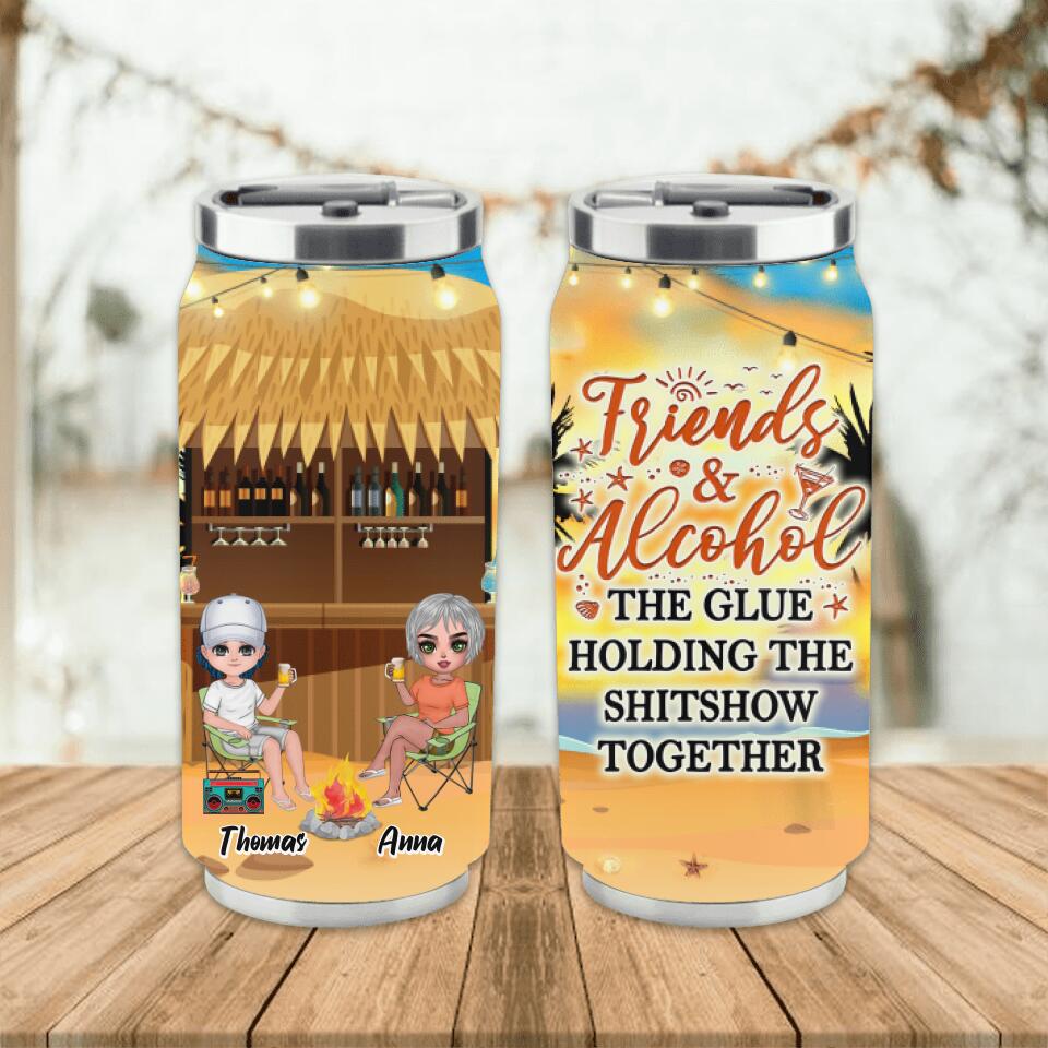 Personalized Friends Soda Can Tumbler - Up to 4 People - Gift Idea For Friends - Friends & Alcohol
