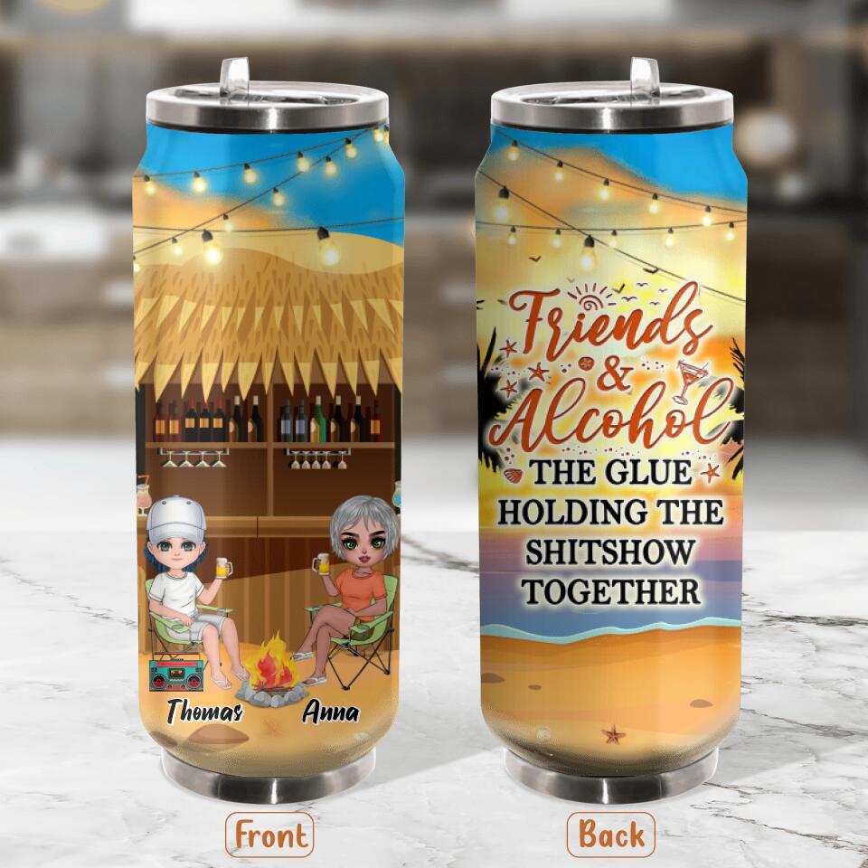 Personalized Friends Soda Can Tumbler - Up to 4 People - Gift Idea For Friends - Friends & Alcohol