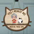 Personalized Cat Wooden Sign - Up to 8 Cats - Gift Idea For Cat Lovers - Yes I Really Do Need All These Cats