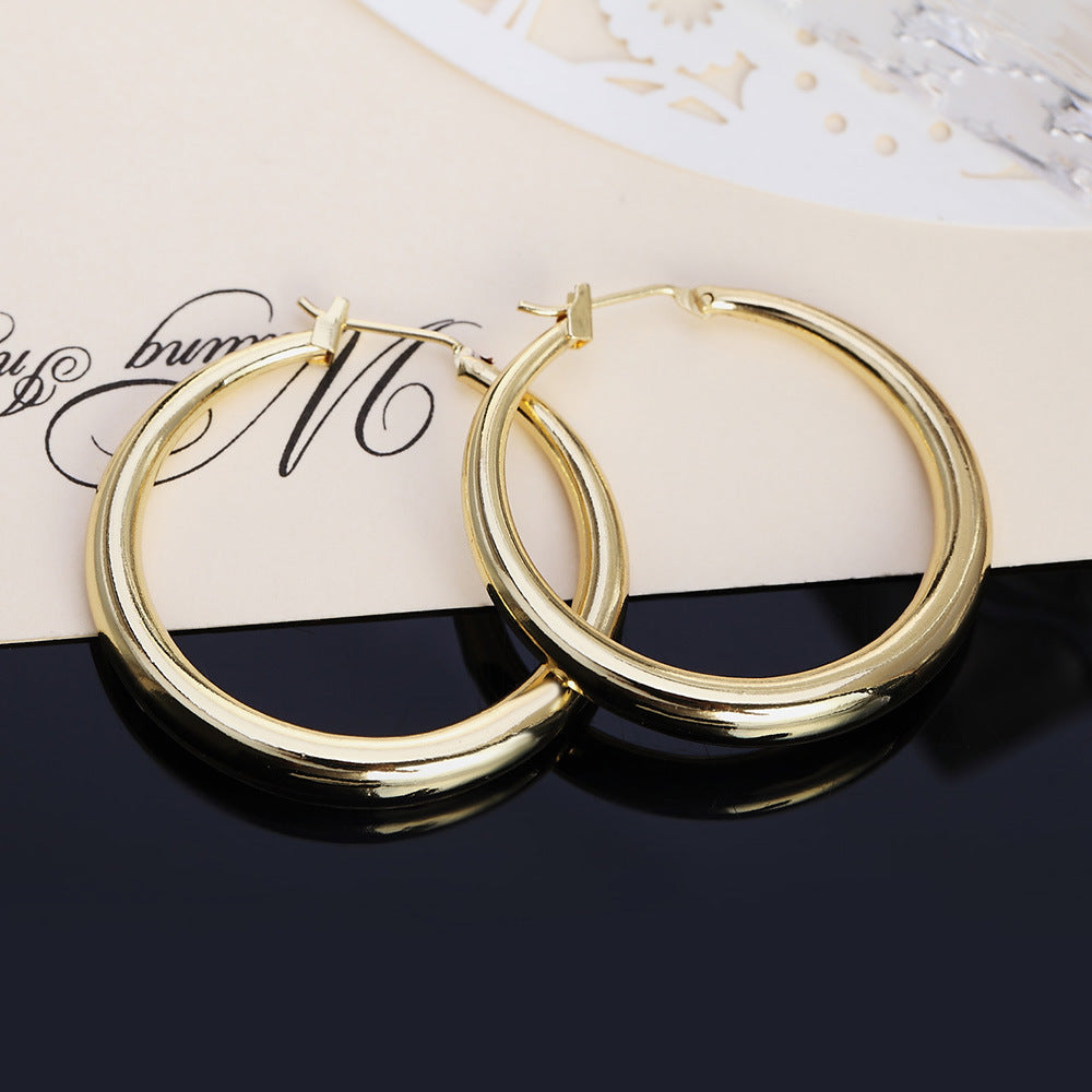 Smooth-surface Hoop Earrings For Women