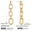 Rhinestone Chain Tassel Drop Earrings in Gold