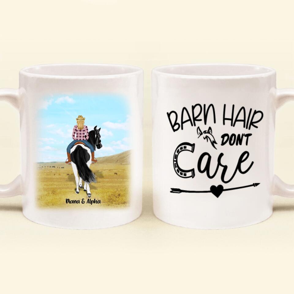 Personalized Horse Riding Coffee Mug - Best Gift For Horse Lover - Barn Hair Don't Care - TM5W8Q