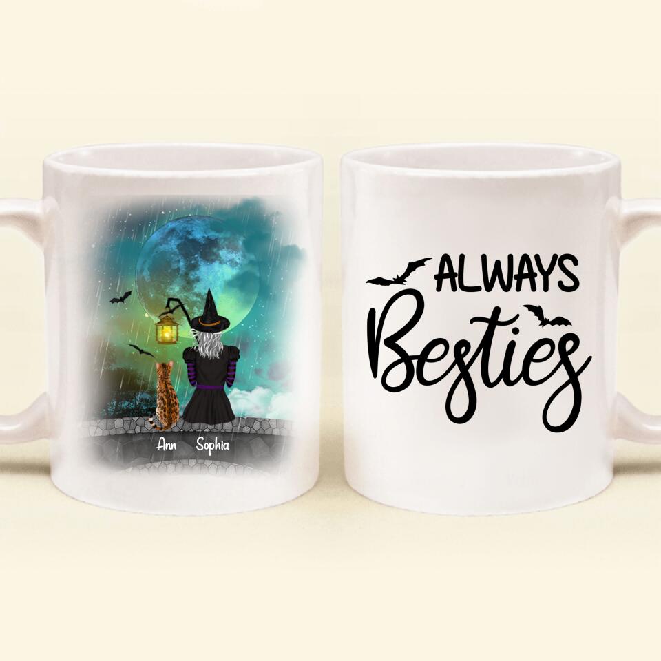 Personalized Best Friend Witchy Mug - Up to 4 Pets - Always Besties - 4UM2XW