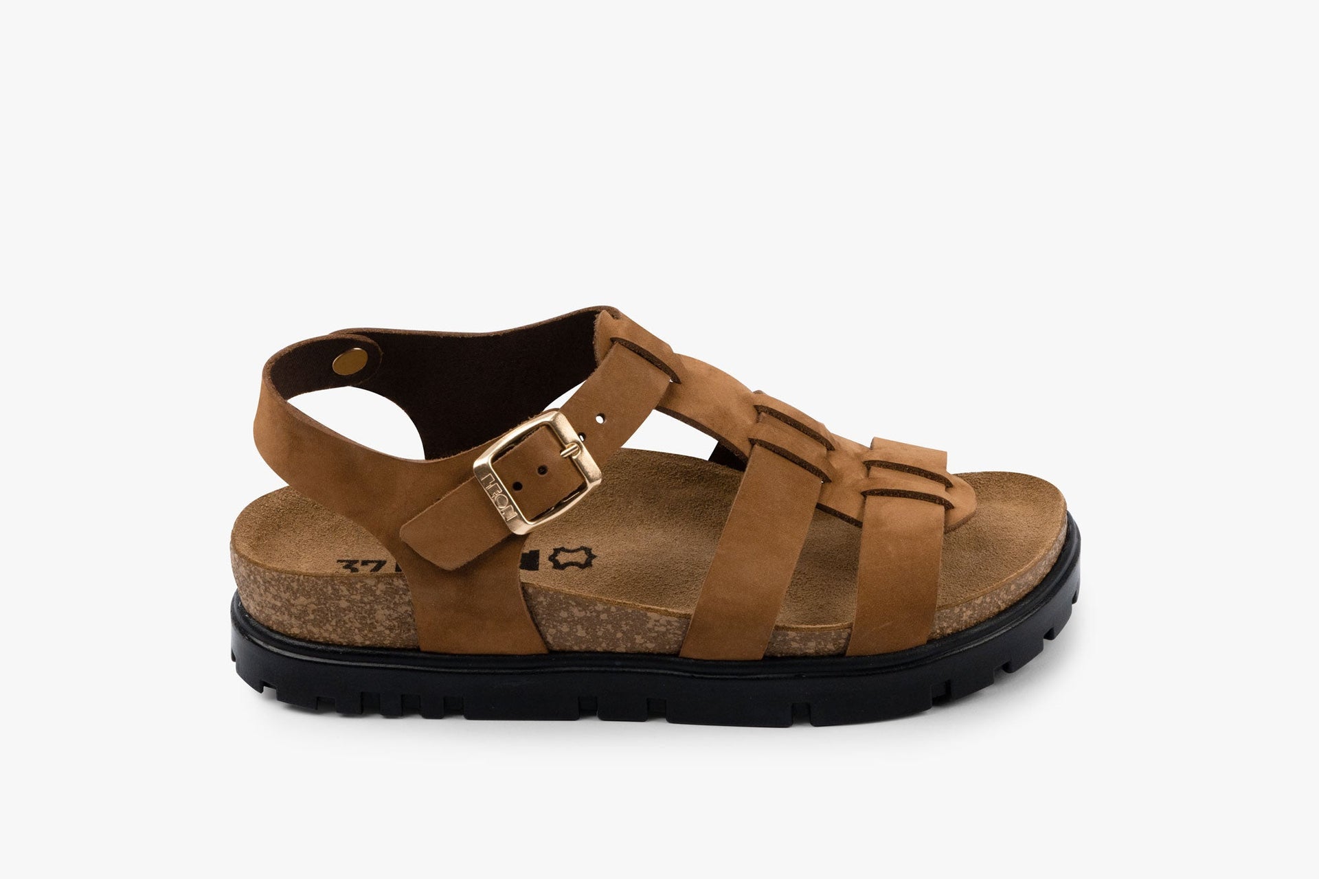 Women’s Nubuck Leather Fisherman Platform Sandals with Buckle