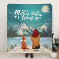 Personalized Mother's Day Gift Idea For Dog Mom, Cat Mom - Mom and Up to 5 Pets Fleece Blanket/Quilt - Happy Mother's Day I Woof You