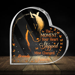 Personalized Memorial Horse Acrylic Plaque -  Memorial Gift Idea For Loss Of Horse - The Moment Your Heart Stopped Mine Changed Forever