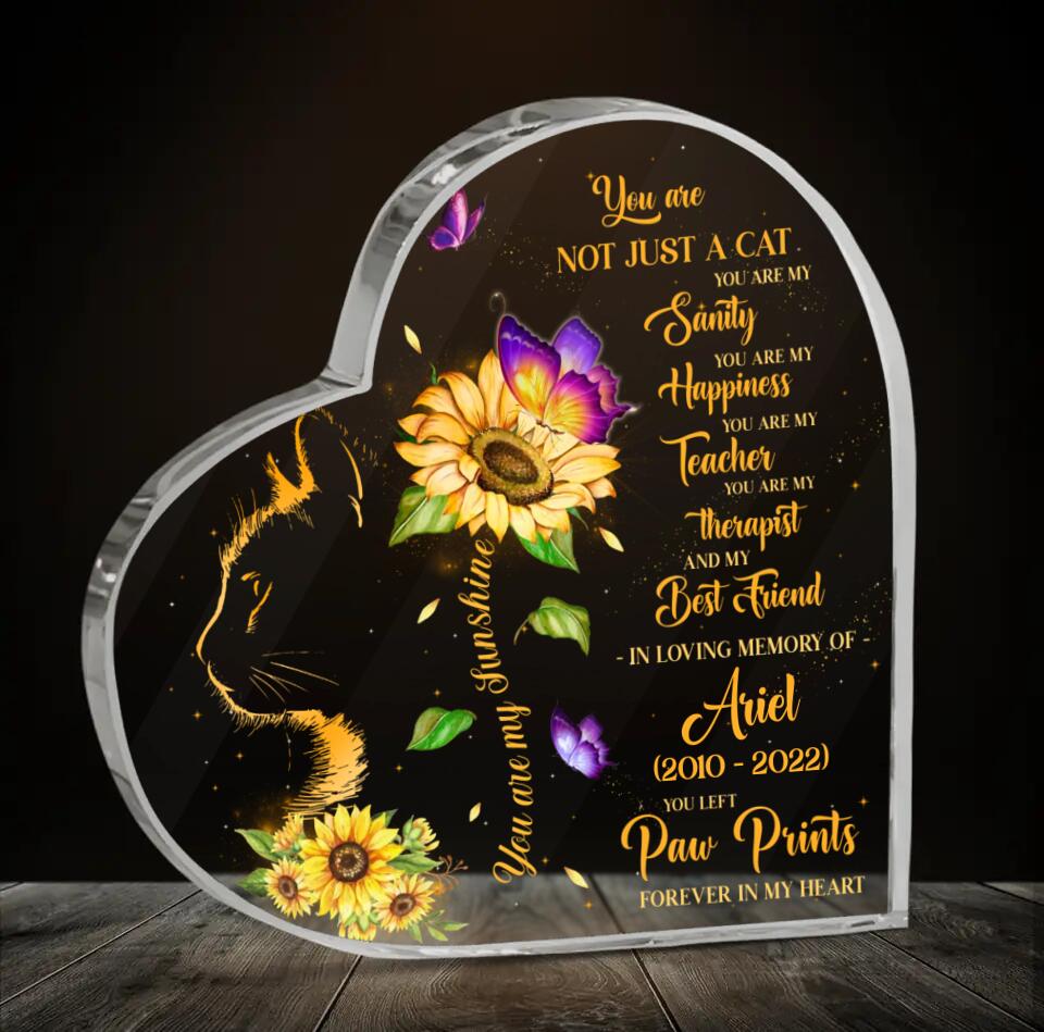 Personalized Memorial Acrylic Plaque - Gift Idea For Cat Owner - You Are Not Just A Cat, You Are My Sanity