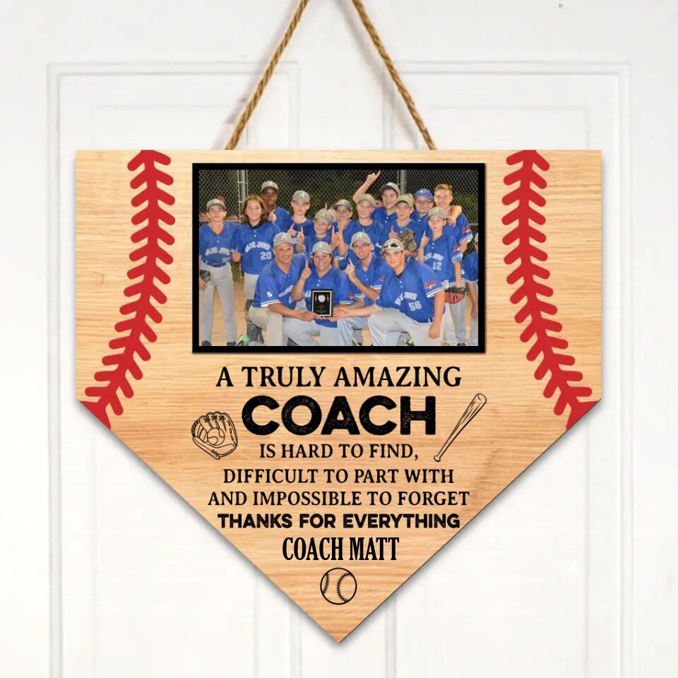 Personalized Baseball Coach Wooden Sign - Team Gift For Baseball Coach/End Of Season Gift - A Truly Amazing Coach