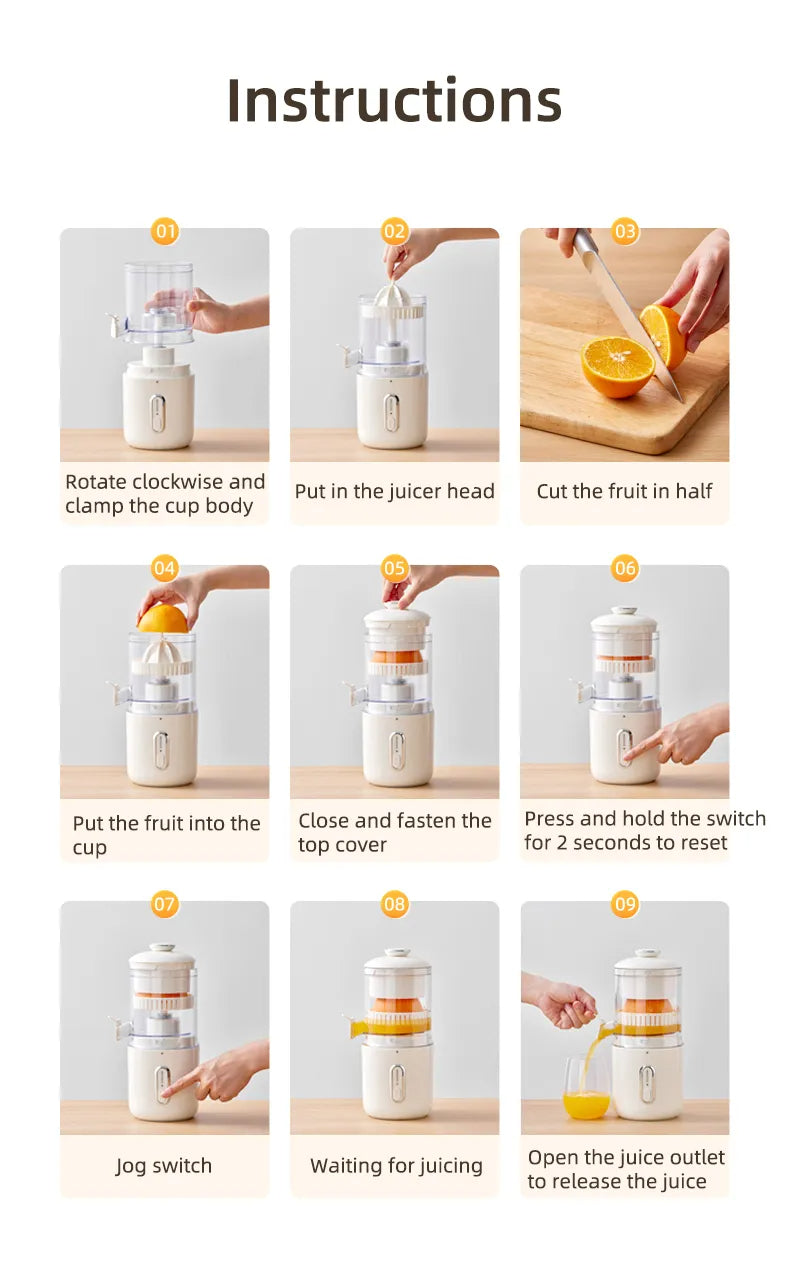 Portable Wireless Electric Fruit Juicer USB Rechargeable Mini Blender