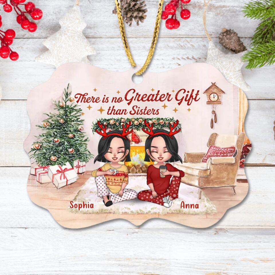 Personalized Christmas Rectangle Ornament - Gift Idea For Christmas/Sisters/Brothers with up to 4 People - There Is No Greater Gift Than Sisters