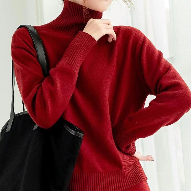 Fashion Women's Knit Two Piece Set Loose Cozy Chic Skirt