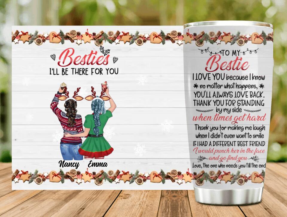 Personalized Bestie Tumbler - Christmas Gift Idea For Friends/Besties/Sisters - To My Bestie