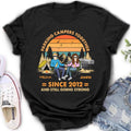 Personalized Camping Couple Holding Hands Shirt/Hoodie - Gift Idea For Couple/Camping Lover - Parking Campers Together Since 2012 And Still Going Strong