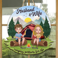 Personalized Camping Couple Wooden Sign - Gift Idea For Camping Lover/Couple/Christmas - Husband and Wife Camping Partners For Life