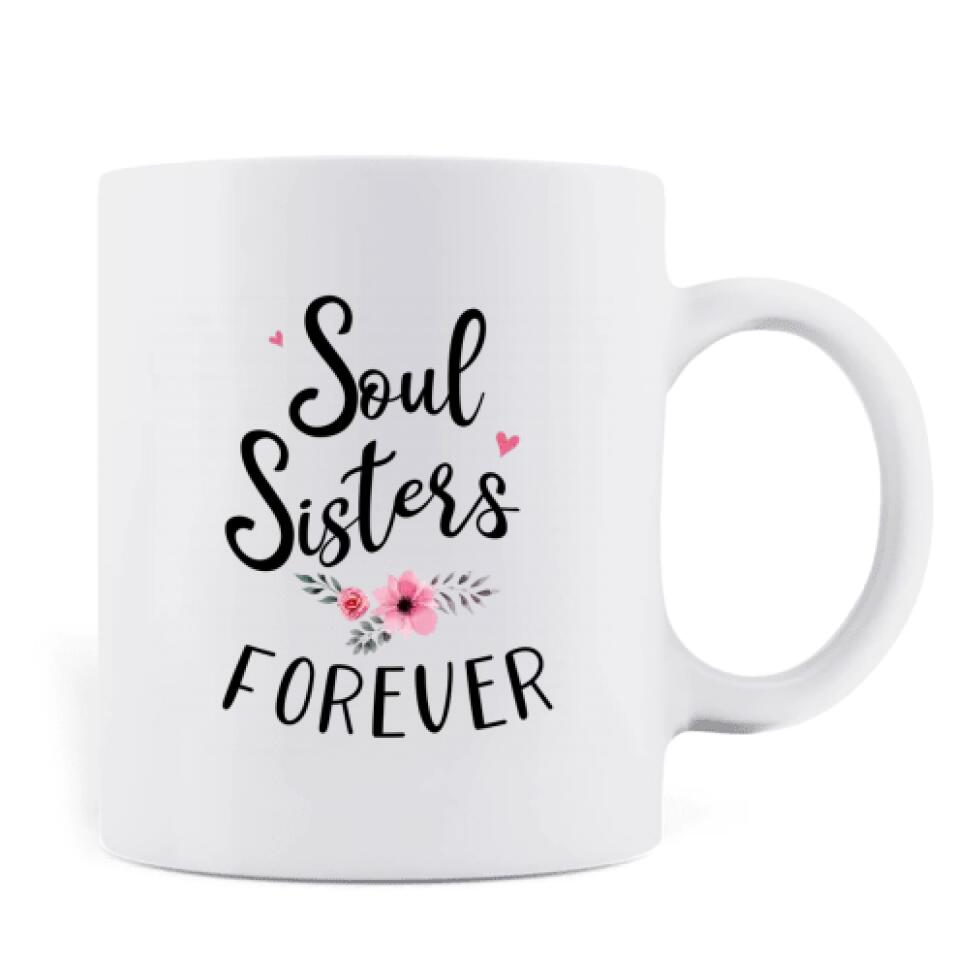 Personalized Best Friends Coffee Mug - Christmas Gift for Besties - Up to 5 Best Friends