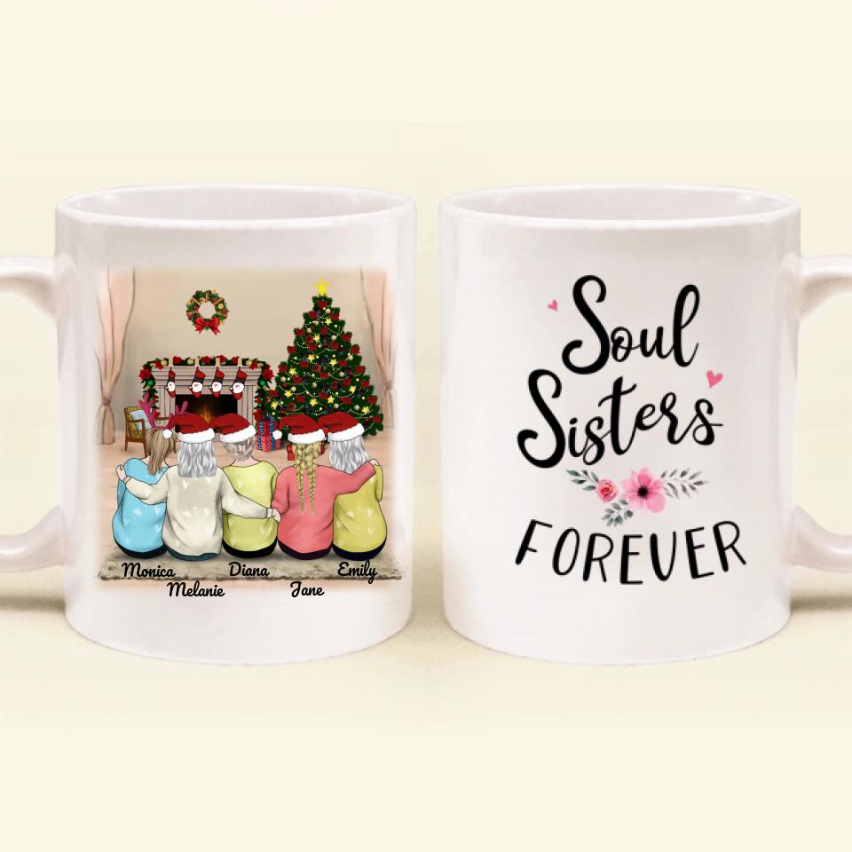 Personalized Best Friends Coffee Mug - Christmas Gift for Besties - Up to 5 Best Friends