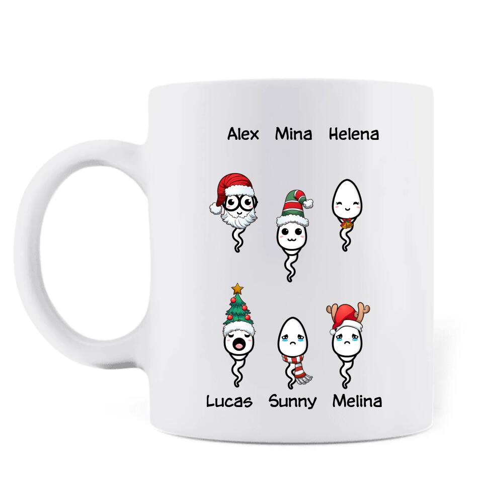 Personalized Xmas Dad Mug - Up to 6 Children - Christmas Gift Idea For Dad - Merry Christmas From Your Swimming Champions