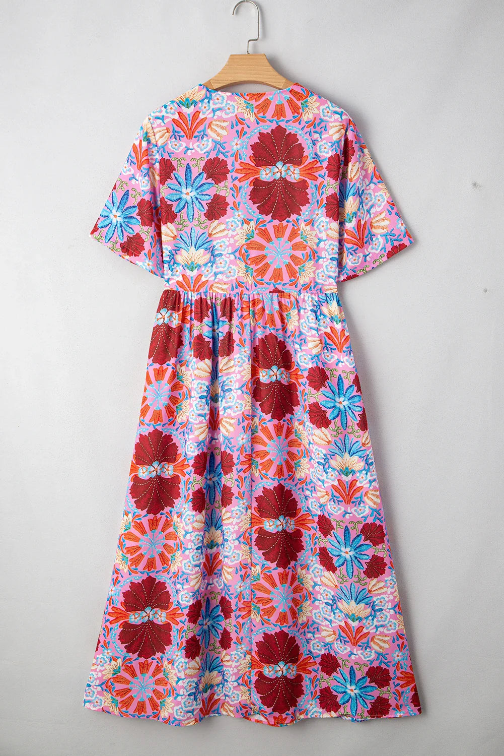 Women's Floral Tie-Front Midi Dress