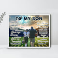 Personalized To My Son Horizontal Poster - Upload Photo - Gift Idea From Dad To Son - I Hope You Believe In Yourself As Much As I Believe In You