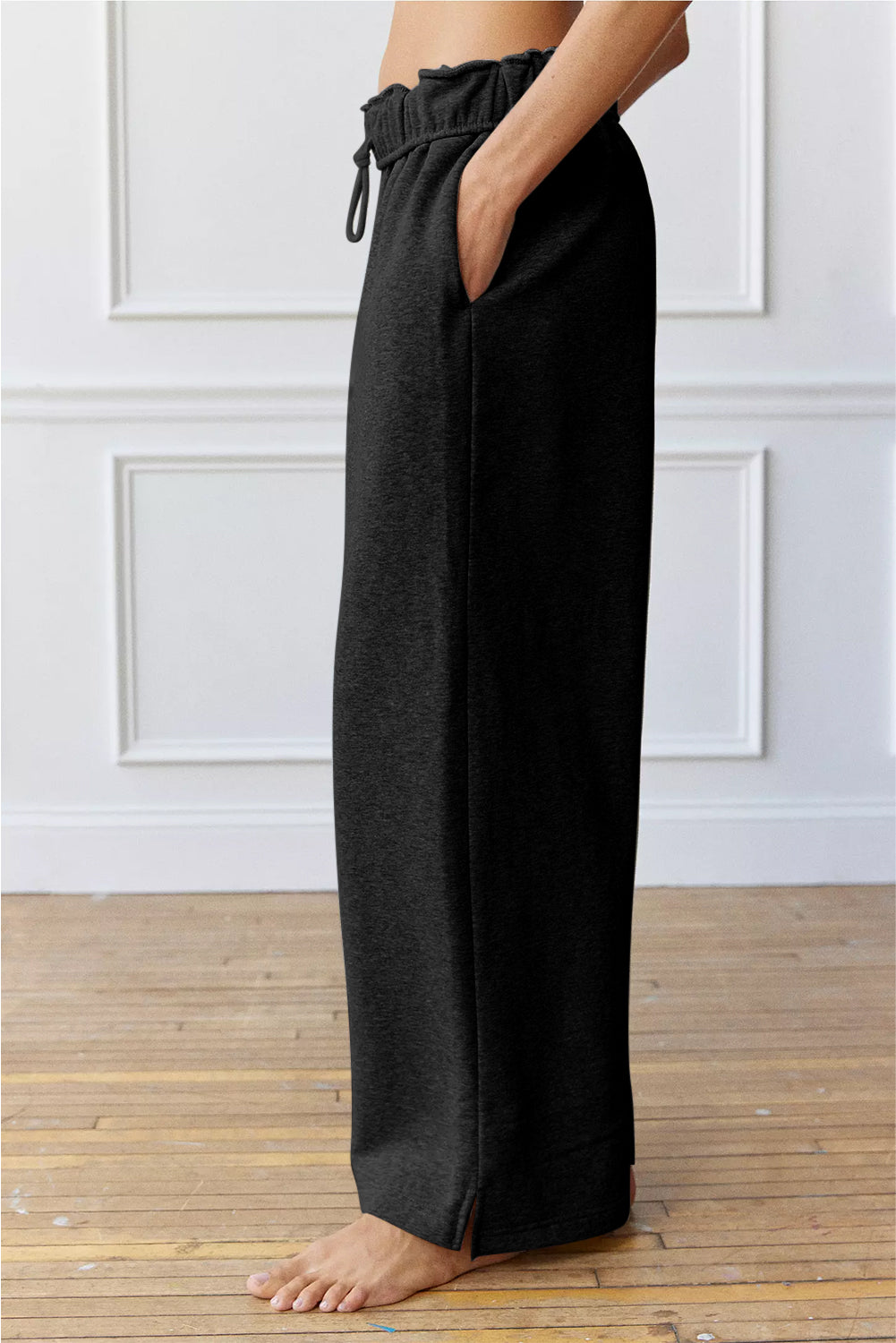 Women's Wide Leg Active Pants with Adjustable Drawstring Waist