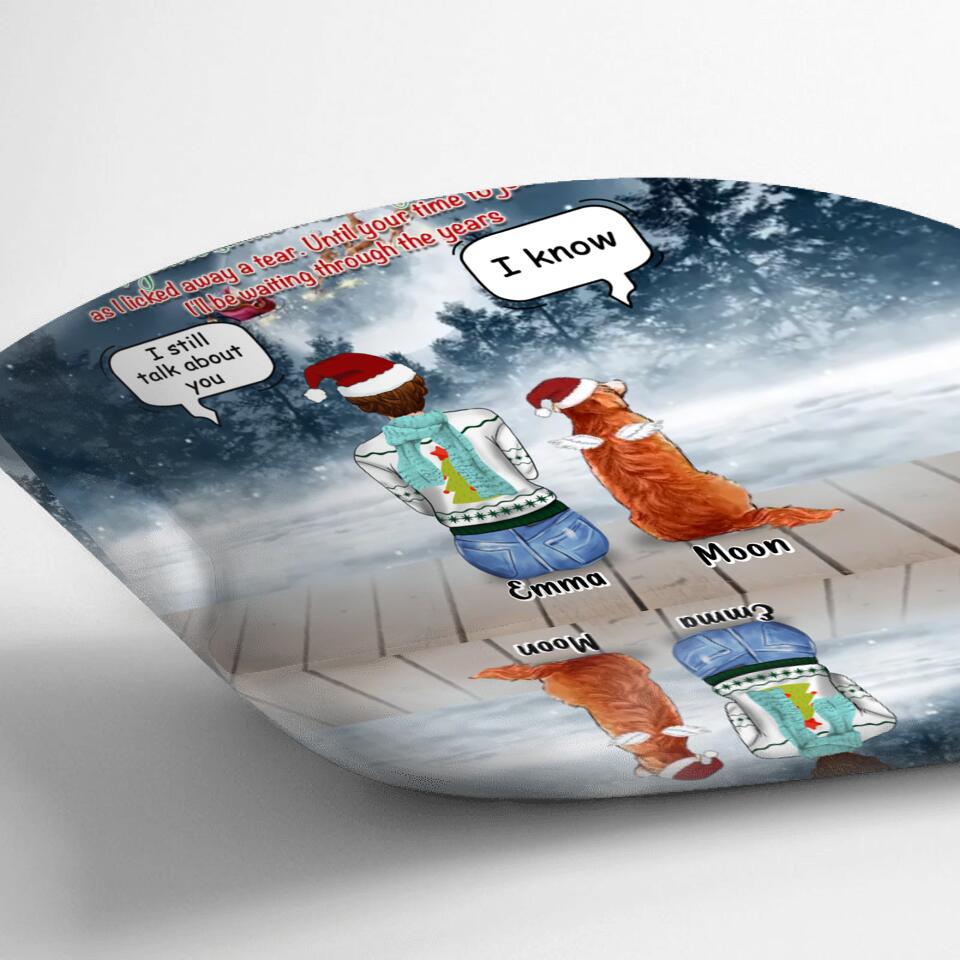 Personalized Christmas Pet Mom Dad Pillow Cover/Quilt/Fleece Blanket - Christmas Gift Idea For Dog/Cat Lover with up to 4 Dogs/Cats - I Will Wait For You