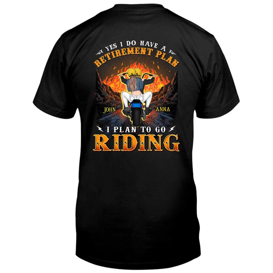 Personalized Riding Couple T-shirt/Hoodie - Gift Idea For Couple/Christmas/Retirement Gift - Yes I Do Have A Retirement Plan I Plan To Go Riding