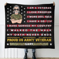 Personalized Proud US Veteran Quilt/Fleece Blanket - Gift Idea For Veteran/Father/Grandpa