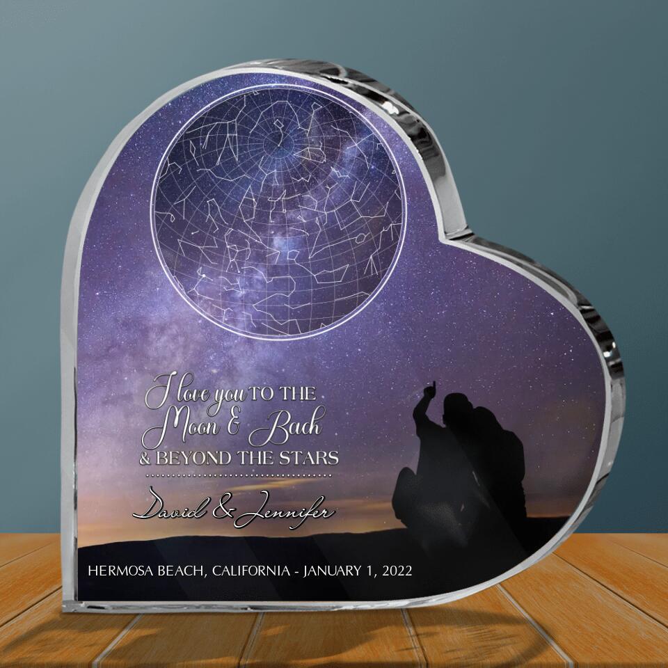 Personalized Couple Acrylic Plaque - Gift Idea For Couple - I Love You To The Moon & Back