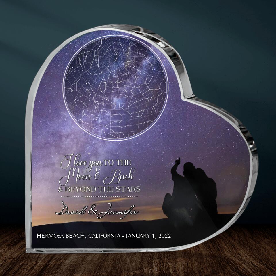 Personalized Couple Acrylic Plaque - Gift Idea For Couple - I Love You To The Moon & Back