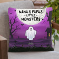 Personalized Halloween Ghost Pillow Cover - Best Gifts For Halloween Day - Nana & Papa's Little Monsters - OO6FHD