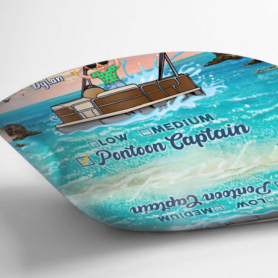 Personalized Pontoon Captain Pillow Cover/Fleece Throw Blanket/Quilt - Gift Idea For Pontoon Lover - Level Of Drunk Pontoon Captain