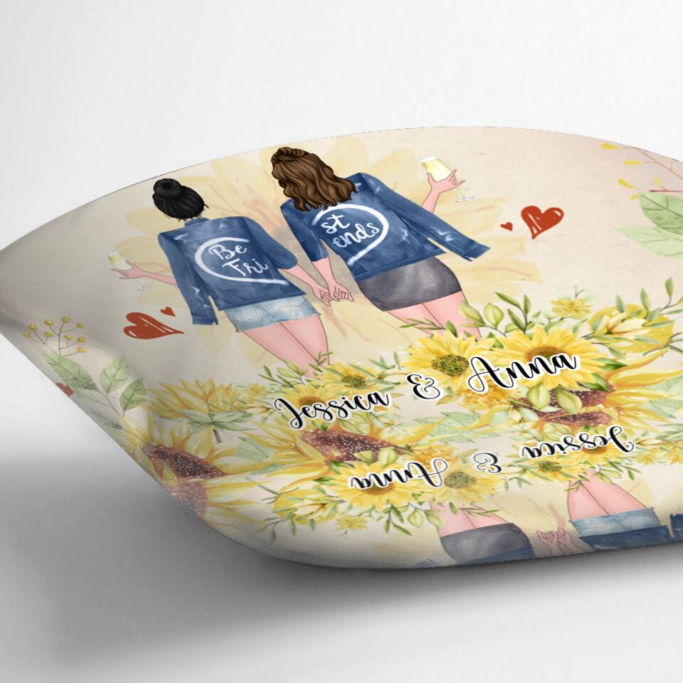 Personalized Friends Pillow Cover - Up to 4 Besties - Gift Idea For Best Friends - Best Friends Forever