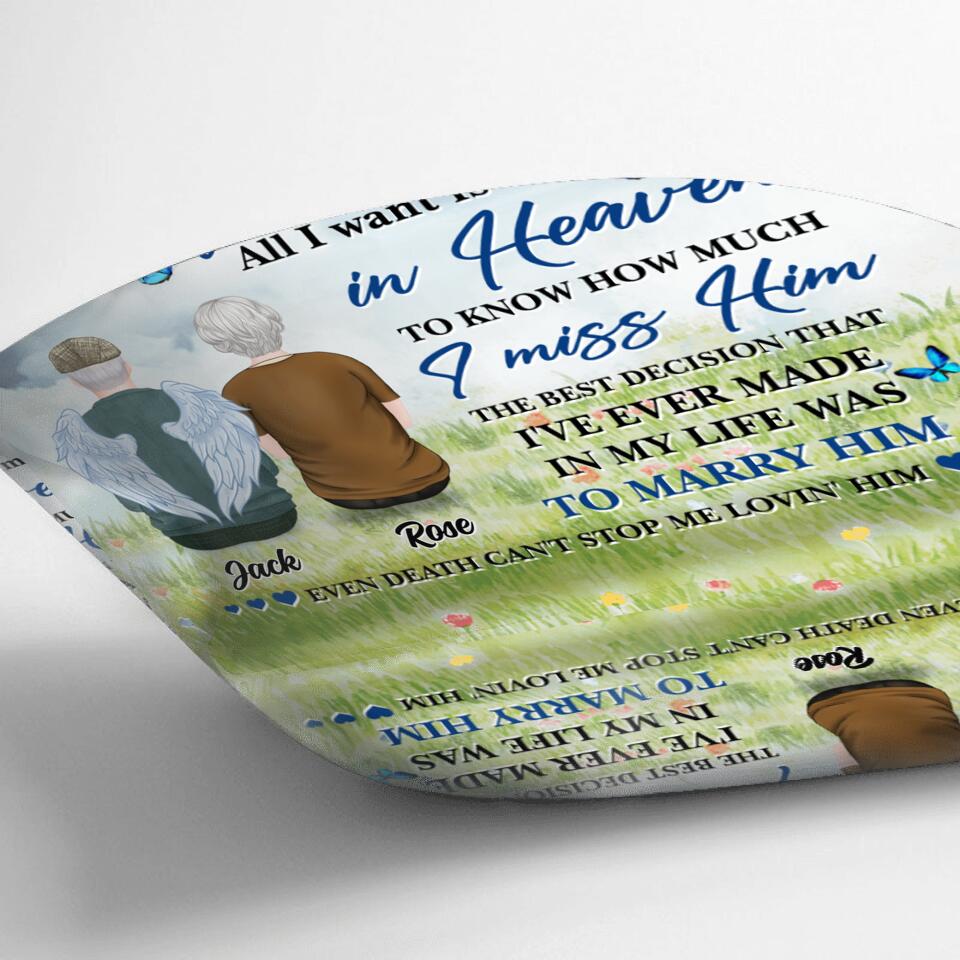 Personalized Couple Quilt/Fleece Throw Blanket/Pillow Cover - Memorial Gift Idea For Couple - I Am A Wife To A Husband With Wings