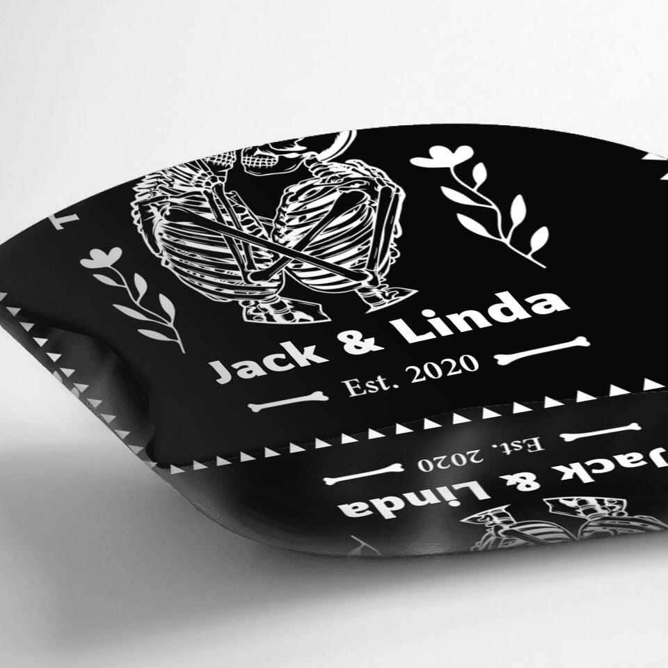 Personalized Skull Couple Quilt/Fleece Blanket/Pillow Cover - Gift Idea For Couple - Till Death Do Us Part