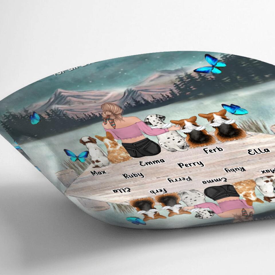 Personalized Pet Mom/Dad Fleece Throw Blanket/Quilt/Pillow Cover - Gift Idea For Pet Owner with 5 Pets - Mom, I Love You To The Moon and Back For All Eternity