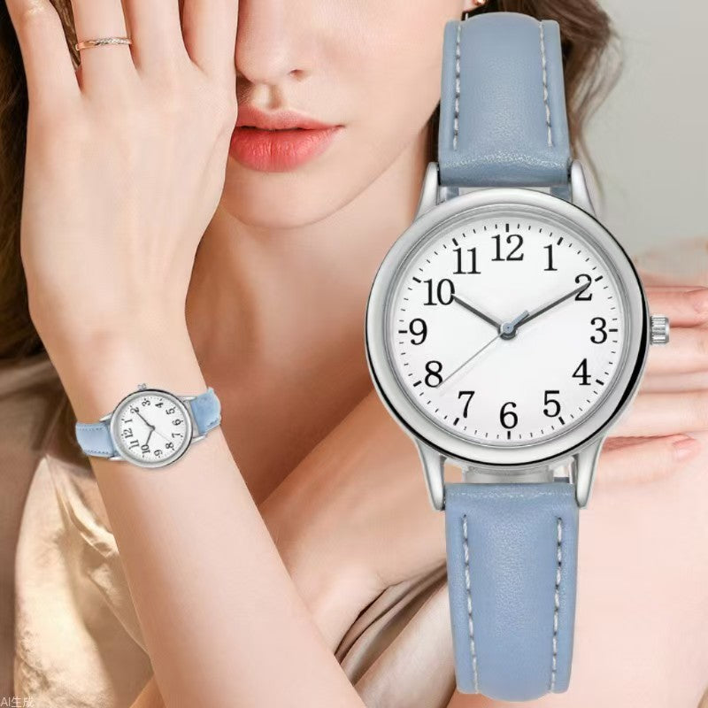 Simple digital fashion alloy quartz watch for women in various colors