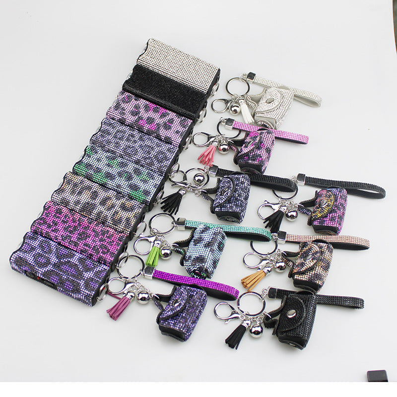 Self-Defense Flashlight Coin Purse Keychain, Decorative Crystal Style