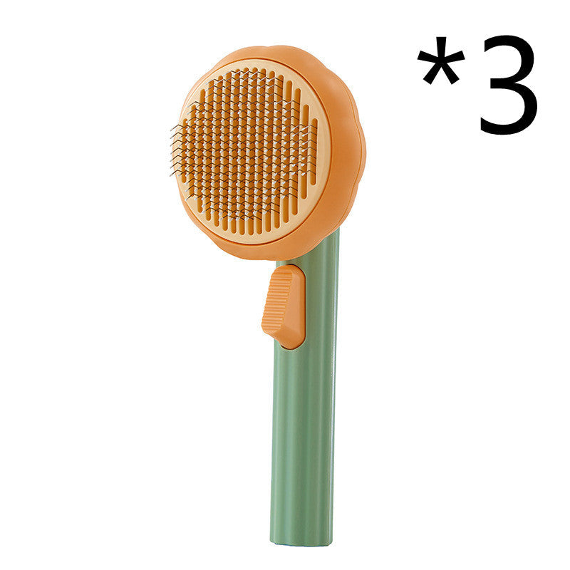 Modern Minimalist Self-Cleaning Pet Grooming Brush - 8-Inch Comb