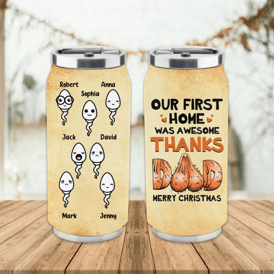 Personalized Soda Can Tumbler - Up to 7 Children - Gift Idea for Father - Merry Christmas