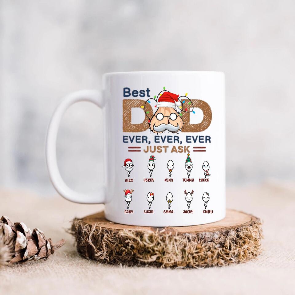 Personalized Best Father Mug - Up to 10 Children - Christmas/Birthday/Father's Day Gift