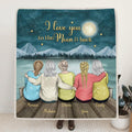 Personalized Mother and Daughters Moonlight Quilt/Fleece Blanket - Mother's day gift from daughter to mom - Up to 4 Daughters